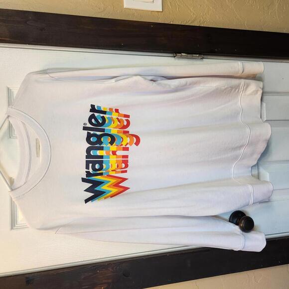 Wrangler Tops - Wrangler Women's White Retro Logo Crewneck Sweatshirt- Size Large